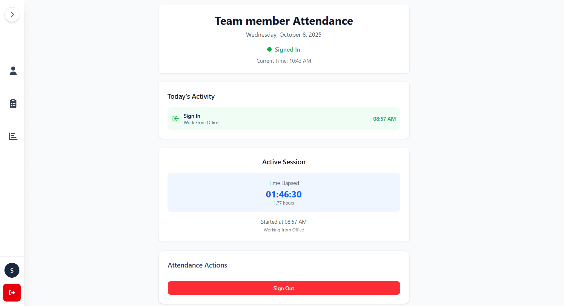 Attendance tracker dashboard preview